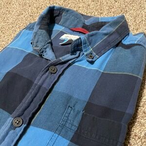 Columbia Mens Plaid Long Sleeve Button Up Shirt Blue Black Size L